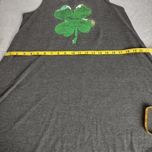 L.O.L. Vintage Clover Sequin Gray Tank Top Size XL - Picture 11 of 14